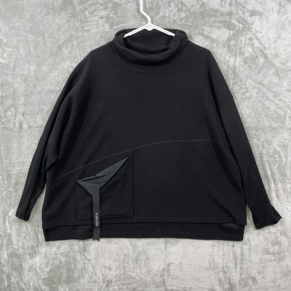 XD Xenia Design‎ Women's Size M Fleece Sweater Black Mock Neck Boxy Lagenlook